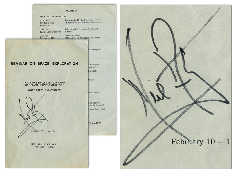 Neil Armstrong Signed Program for ''Seminar on Space Exploration''